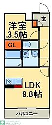ルイール 1LDKの間取図画像