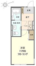 ヒルズ松戸 1Kの間取図画像