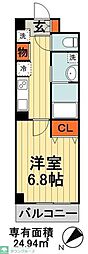 千葉ポートイースト 1Kの間取図画像