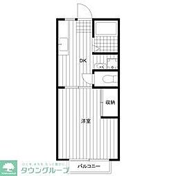サンクレスト三山 1DKの間取図画像
