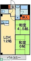 フジタマンション 2LDKの間取図画像