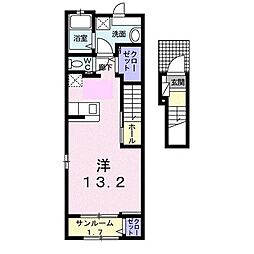さくらガーデンV 1Kの間取図画像