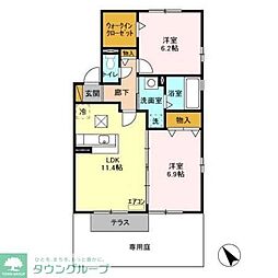 バニュルス3 2LDKの間取図画像