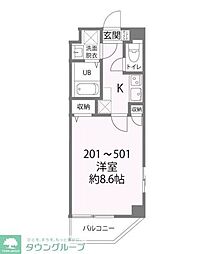 市原市八幡マンション 1Kの間取図画像