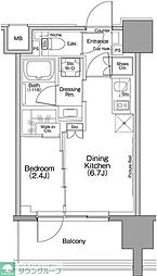 ザ・パークハビオ行徳駅前 1DKの間取図画像
