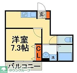 二元SQuAre 1Kの間取図画像