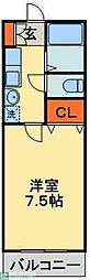 ラ・セゾン 1Kの間取図画像