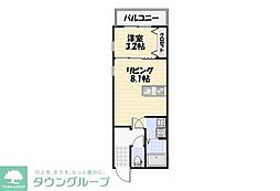 千葉市稲毛区小仲台7丁目アパート 1LDKの間取図画像