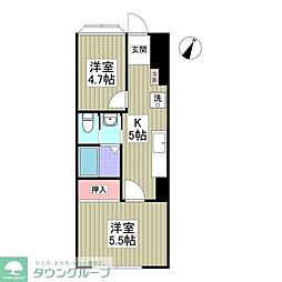 あやめ台ハイリビング壱番館 2DKの間取図画像