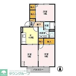 ドリームシティC棟 3Kの間取図画像
