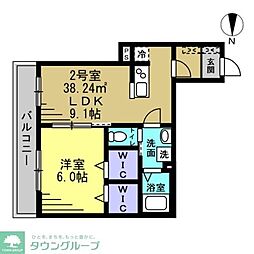 Ajour蘇我06 1LDKの間取図画像