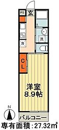 リブリ・CASATRES 1Kの間取図画像