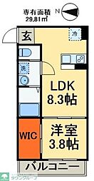 FourSeasons新検見川 1LDKの間取図画像