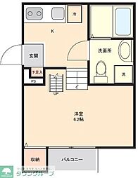 アンビエンテ千葉EAST館 ワンルームの間取図画像
