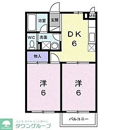 コーポ内山 2DKの間取図画像