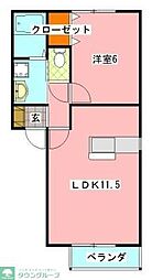 フィネスソガ 1LDKの間取図画像