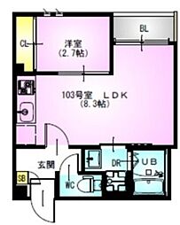 GRANDTIC-SMART南千葉 1LDKの間取図画像
