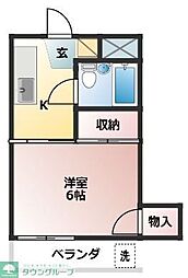 S-Yビル2 1Kの間取図画像
