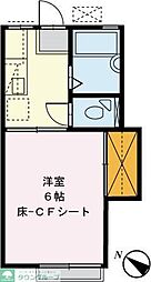 ロータスハイツB 1Kの間取図画像