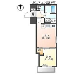 JR中央線 西八王子駅 徒歩18分の賃貸マンション 3階1LDKの間取り