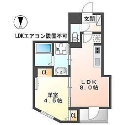 JR中央線 西八王子駅 徒歩18分の賃貸マンション 5階1LDKの間取り