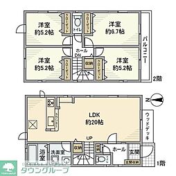 小田急小田原線 町田駅 バス10分 高瀬橋下車 徒歩5分の賃貸一戸建て 4LDKの間取り