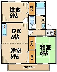 JR横浜線 片倉駅 徒歩11分の賃貸アパート 1階3DKの間取り