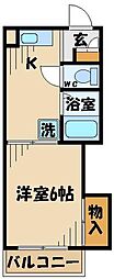 多摩都市モノレール 大塚・帝京大学駅 徒歩5分の賃貸マンション 3階1DKの間取り