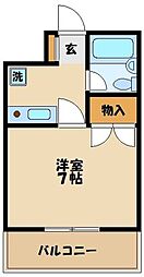第三清水ビル 1Kの間取図画像