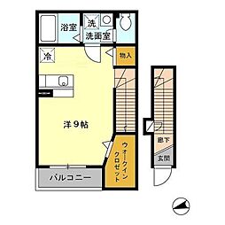 リヴェール ワンルームの間取図画像