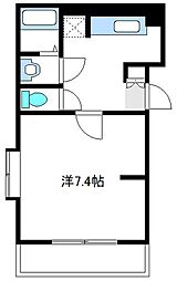 T'sコート 1Kの間取図画像