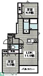 仮)入谷西3丁目メゾン 2LDKの間取図画像