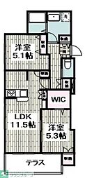 ヴォ-ヌン谷戸山 2LDKの間取図画像