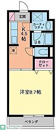 ベルコリーヌ 1Kの間取図画像
