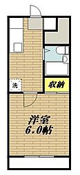 シルキー吉美A棟 1Kの間取図画像