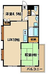 ダイヤハイツ西門 2LDKの間取図画像