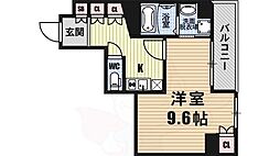 Osaka Metro千日前線 桜川駅 徒歩3分の賃貸マンション 4階1Kの間取り