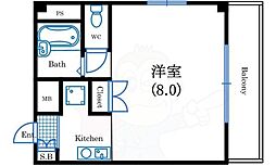 アヴェニールツバイ 1Kの間取図画像