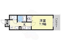 メゾン・デ・ノムラ島之内 1Kの間取図画像