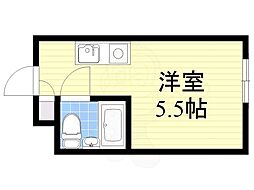 堀江グリーンハイツ ワンルームの間取図画像