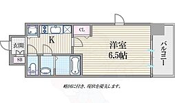 グランカリテ日本橋 1Kの間取図画像
