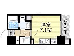 レジデンス本町 ワンルームの間取図画像