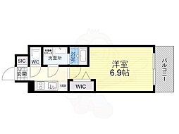 QuintetNAMBA 1Kの間取図画像