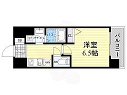 S-FORT難波西 1Kの間取図画像
