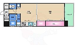 ラナップスクエア堺筋本町 1DKの間取図画像