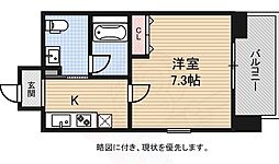 レオンコンフォート難波西 1Kの間取図画像