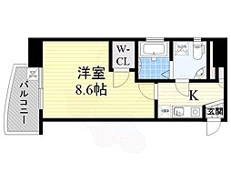 セレニテ日本橋EST 1Kの間取図画像