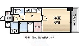 W-STYLENAMBA 1Kの間取図画像