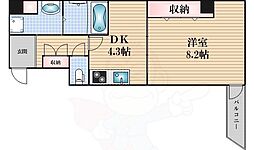 ROSA元町 1DKの間取図画像