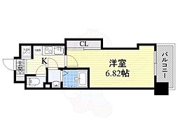 Luxe難波西3 1Kの間取図画像
